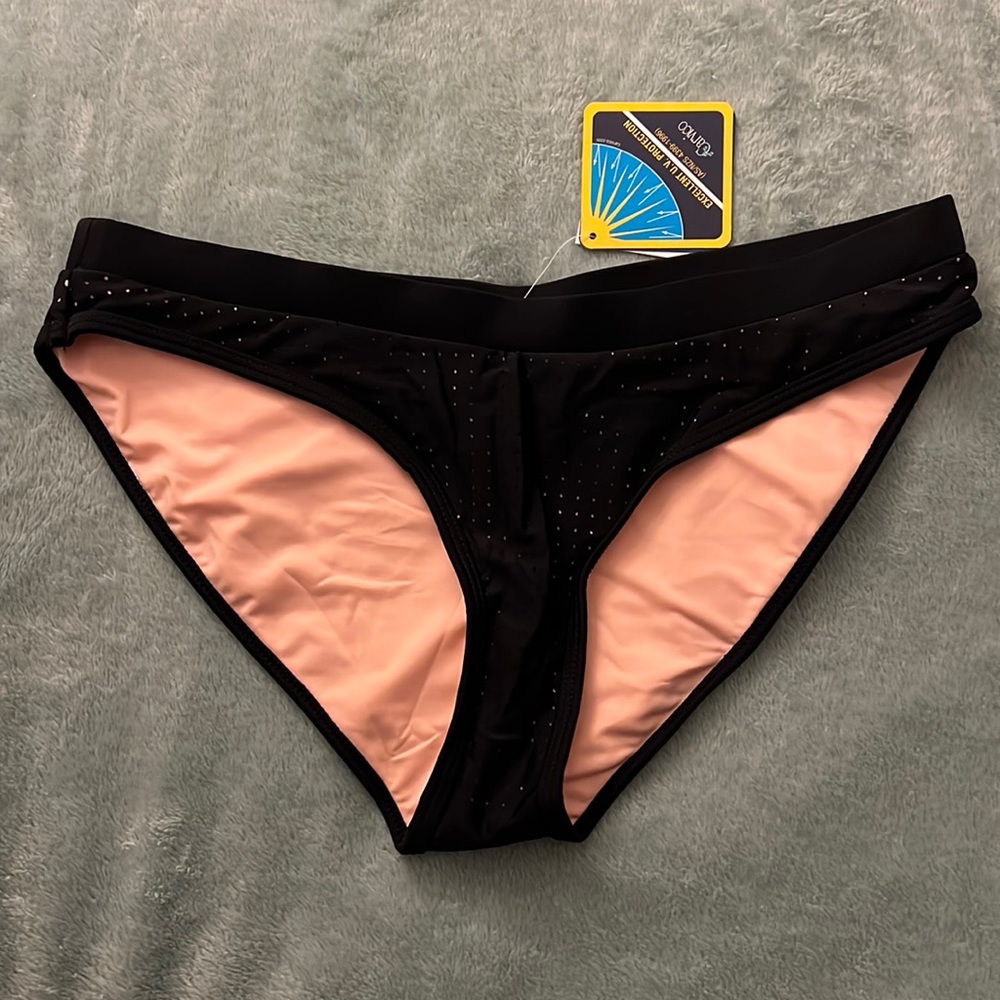 NWT Fabletics Valentina Bikini Bottom Black Size Medium